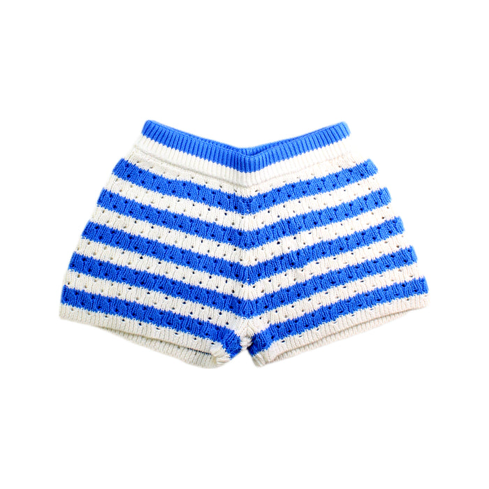 A Blue Shorts from Crewcuts in size 6T for girl. (Front View)