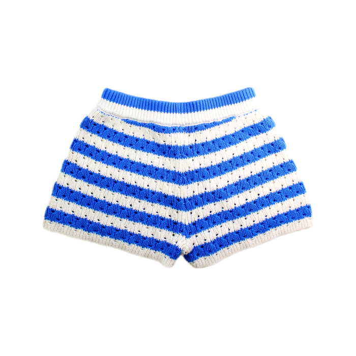 A Blue Shorts from Crewcuts in size 6T for girl. (Back View)