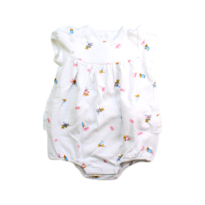 A White Short Sleeve Rompers from Ralph Lauren in size 0-3M for girl. (Front View)