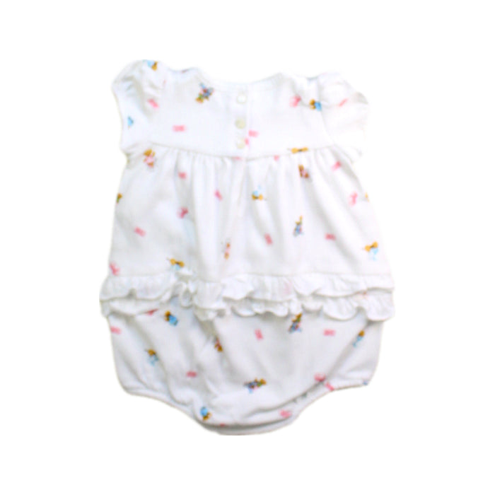 A White Short Sleeve Rompers from Ralph Lauren in size 0-3M for girl. (Back View)
