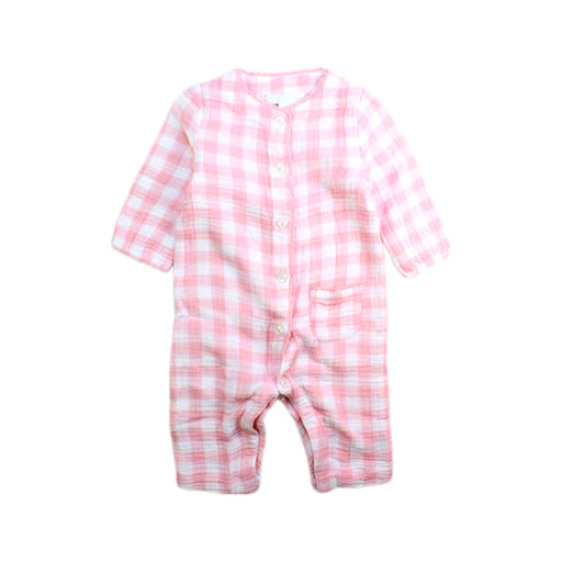 A Pink Long Sleeve Rompers from The Little White Company in size 3-6M for girl. (Front View)