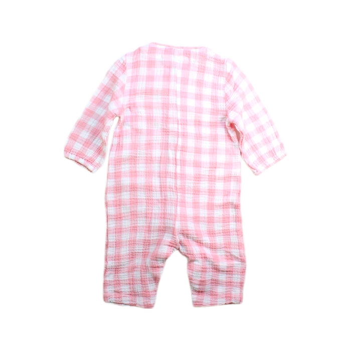 A Pink Long Sleeve Rompers from The Little White Company in size 3-6M for girl. (Back View)