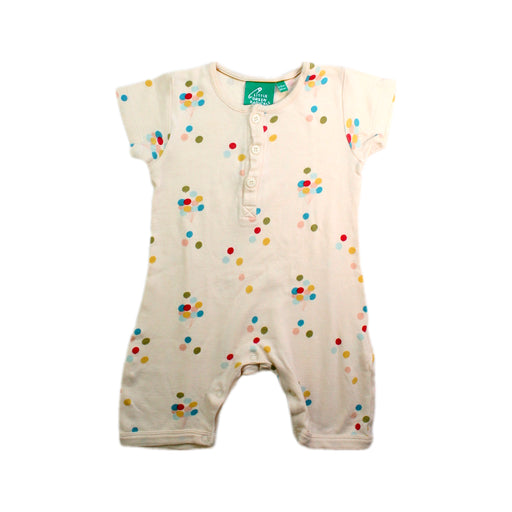 A White Short Sleeve Rompers from Little Green Radicals in size 6-12M for neutral. (Front View)