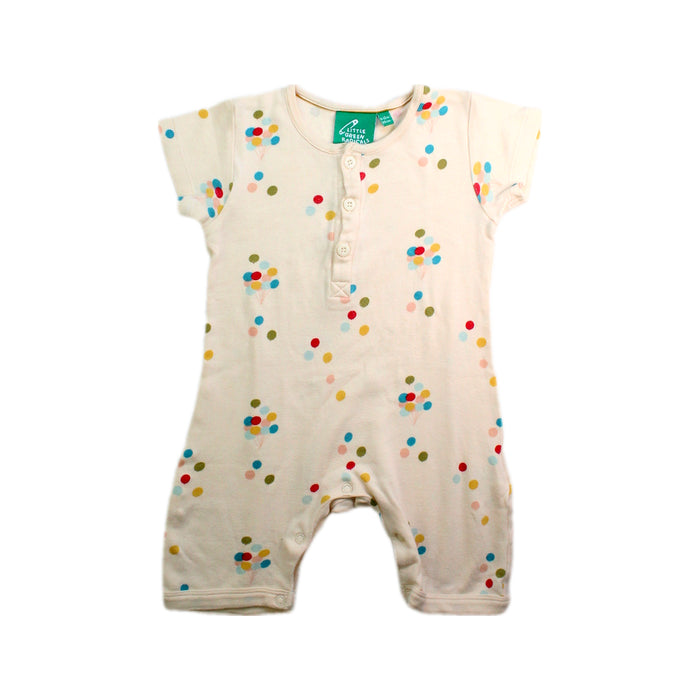 A White Short Sleeve Rompers from Little Green Radicals in size 6-12M for neutral. (Front View)