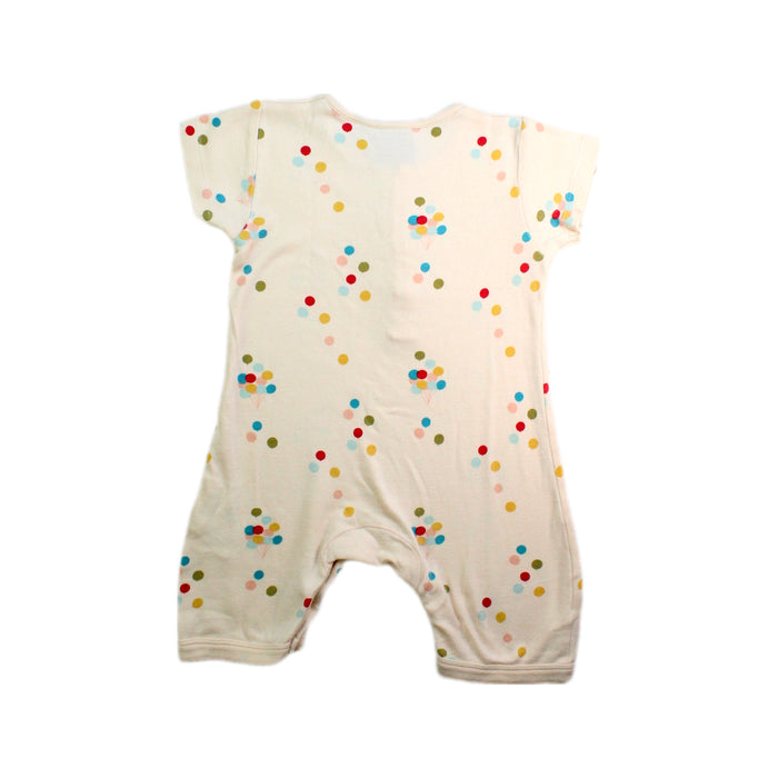A White Short Sleeve Rompers from Little Green Radicals in size 6-12M for neutral. (Back View)