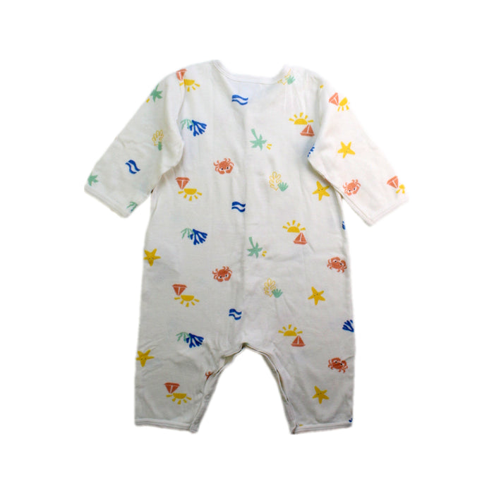 A White Long Sleeve Rompers from Petit Bateau in size 3-6M for neutral. (Back View)
