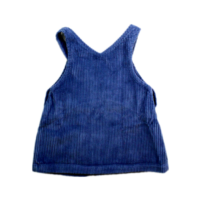 A Blue Overall Dresses from Laranjinha in size 3-6M for girl. (Back View)