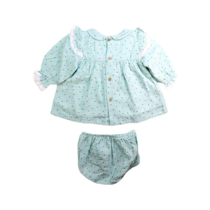 A Blue Shorts Sets from Babidu in size 3-6M for girl. (Back View)