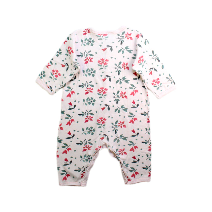 A Pink Long Sleeve Rompers from Petit Bateau in size 3-6M for girl. (Back View)