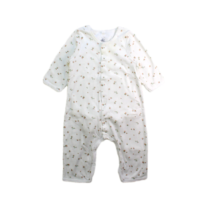 A White Long Sleeve Rompers from Petit Bateau in size 3-6M for girl. (Front View)