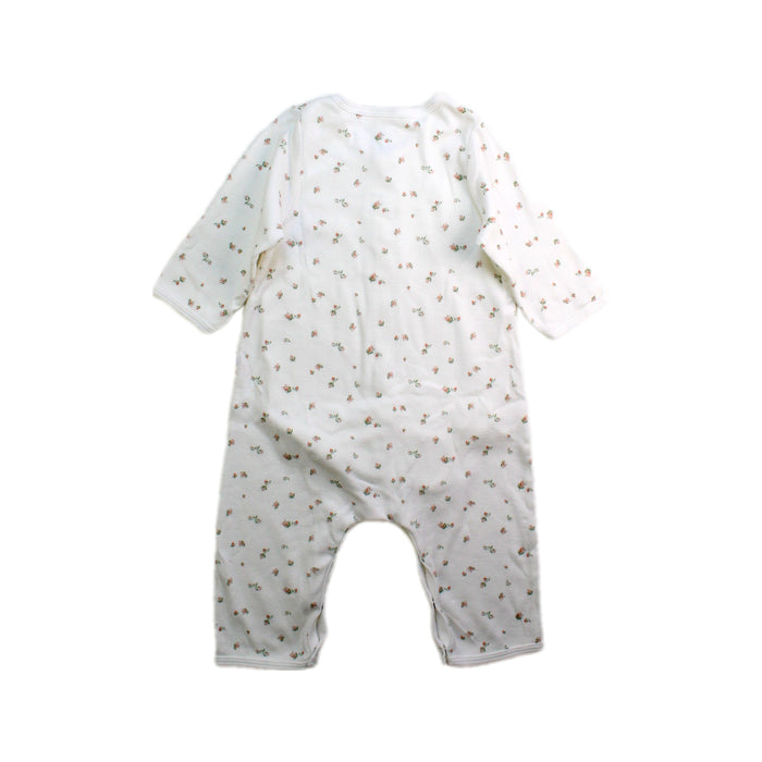 A White Long Sleeve Rompers from Petit Bateau in size 3-6M for girl. (Back View)