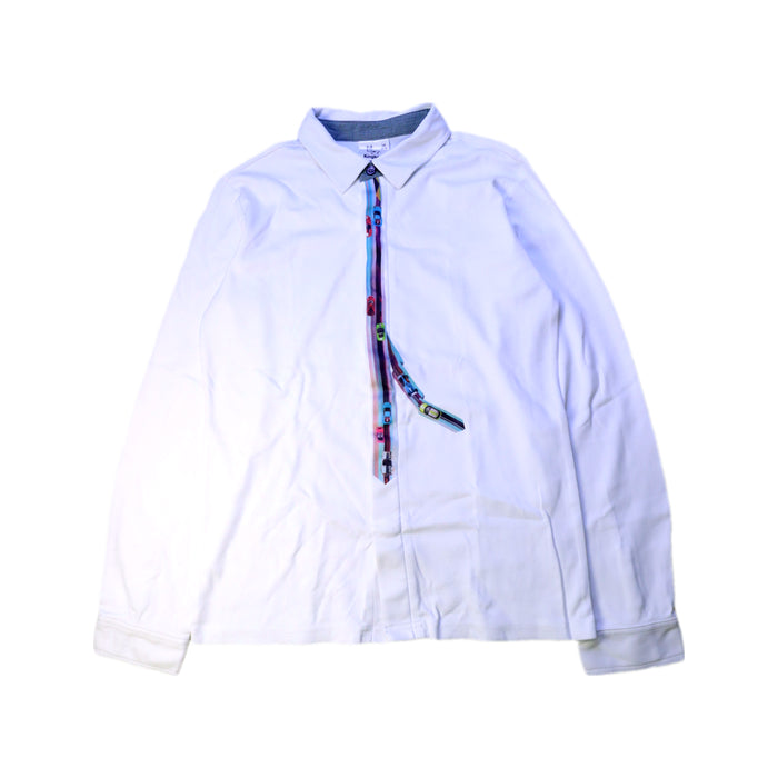 A White Long Sleeve Shirts from Kingkow in size 14Y for boy. (Front View)
