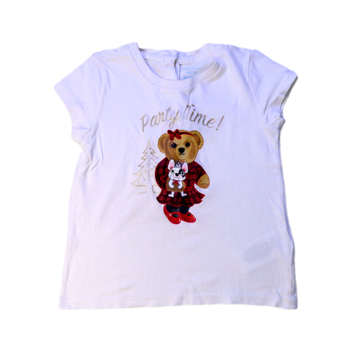 A White Short Sleeve T Shirts from Ralph Lauren in size 12-18M for girl. (Front View)