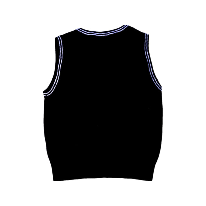 A Black Sweater Vests from Comme Ca Ism in size 7Y for boy. (Back View)