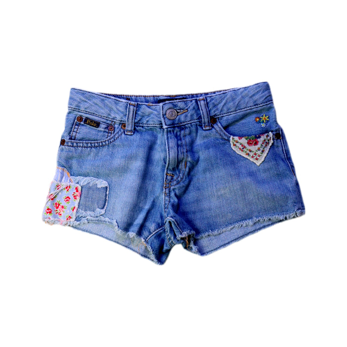 A Blue Shorts from Polo Ralph Lauren in size 8Y for girl. (Front View)