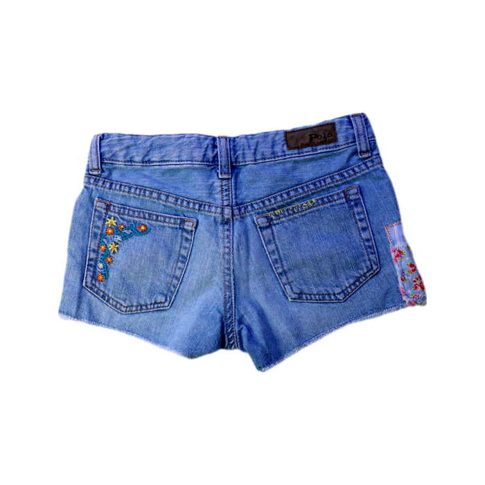 A Blue Shorts from Polo Ralph Lauren in size 8Y for girl. (Back View)