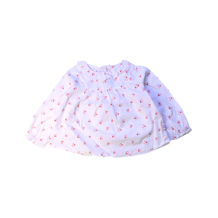 A White Long Sleeve Tops from Jacadi in size 6-12M for girl. (Front View)