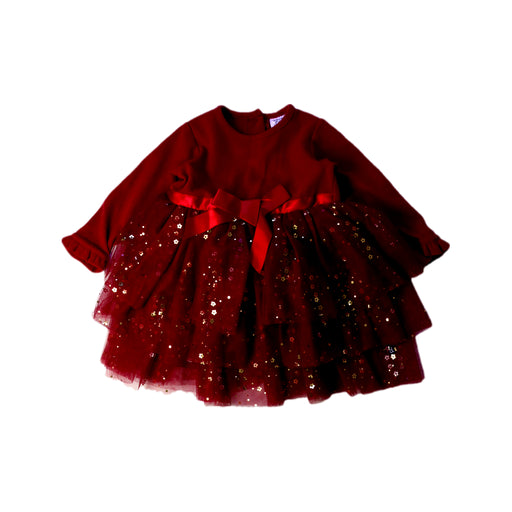A Red Long Sleeve Dresses from Deux par Deux in size 12-18M for girl. (Front View)