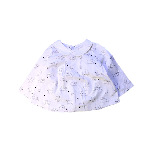A White Long Sleeve Tops from Jacadi in size 6-12M for girl. (Front View)