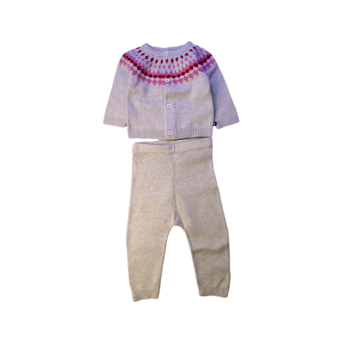 A Grey Pants Sets from Petit Bateau in size 6-12M for girl. (Front View)
