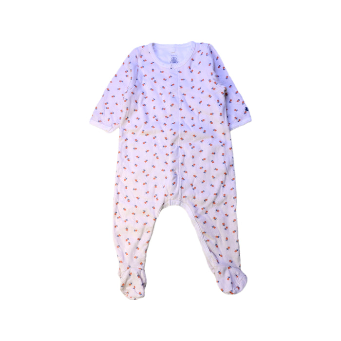 A White Onesies from Petit Bateau in size 3-6M for girl. (Front View)