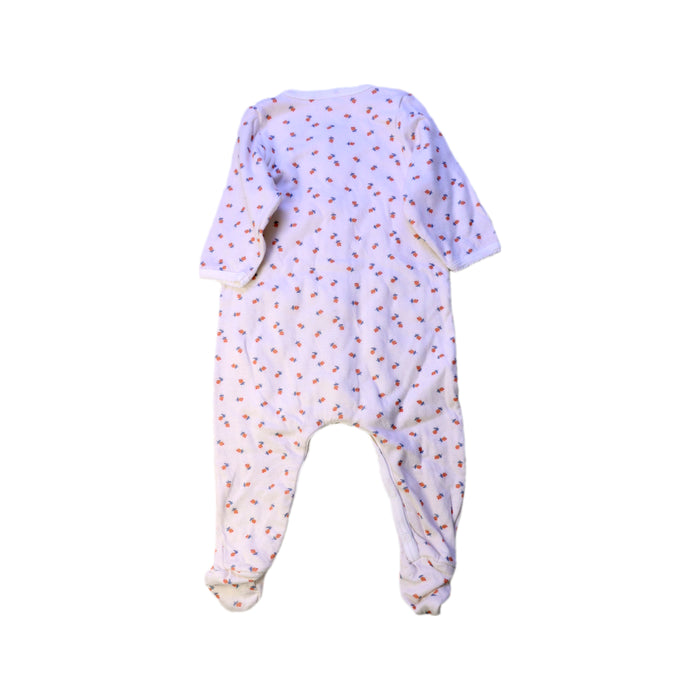 A White Onesies from Petit Bateau in size 3-6M for girl. (Back View)