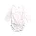 A White Long Sleeve Bodysuits from Petit Bateau in size 0-3M for girl. (Front View)