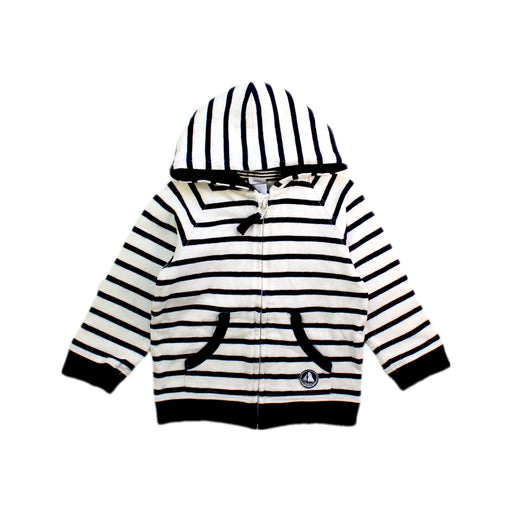A White Hooded Sweatshirts from Petit Bateau in size 12-18M for boy. (Front View)
