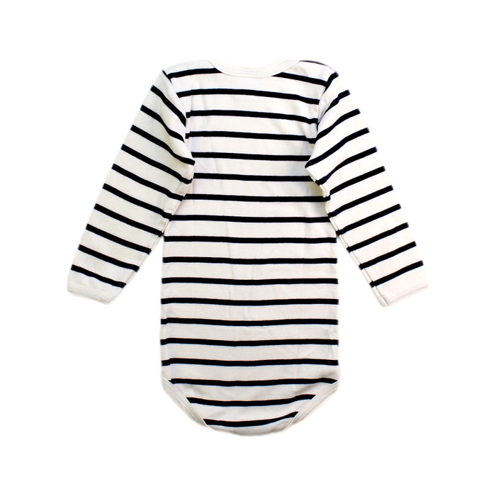 A White Long Sleeve Bodysuits from Petit Bateau in size 12-18M for boy. (Back View)