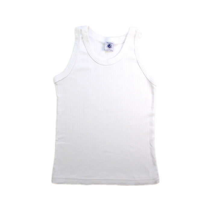 A White Sleeveless Tops from Petit Bateau in size 8Y for boy. (Front View)