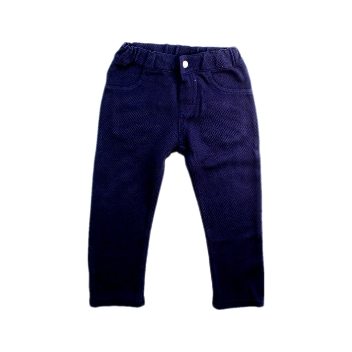 A Navy Jeans from Petit Bateau in size 12-18M for boy. (Front View)