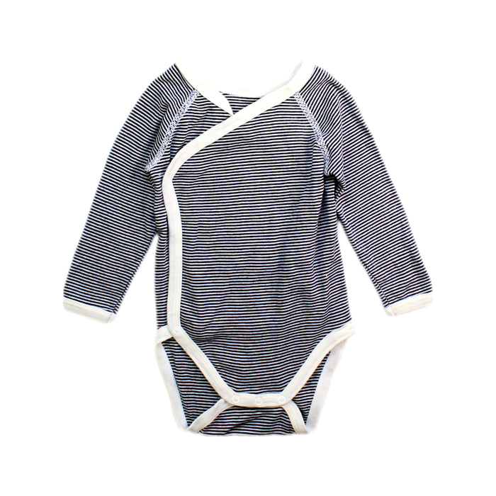 A Navy Long Sleeve Bodysuits from Petit Bateau in size 6-12M for boy. (Front View)