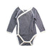 A Navy Long Sleeve Bodysuits from Petit Bateau in size 6-12M for boy. (Front View)
