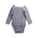 A Navy Long Sleeve Bodysuits from Petit Bateau in size 6-12M for boy. (Back View)