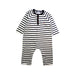 A Navy Long Sleeve Rompers from Petit Bateau in size 12-18M for boy. (Front View)