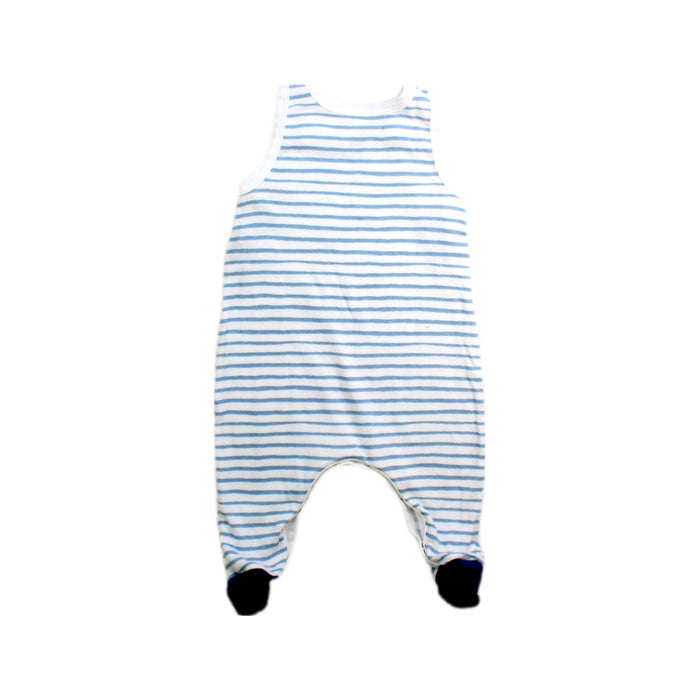 A Blue Long Overalls from Petit Bateau in size Newborn for boy. (Back View)