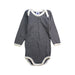 A Navy Long Sleeve Bodysuits from Petit Bateau in size 6-12M for boy. (Front View)
