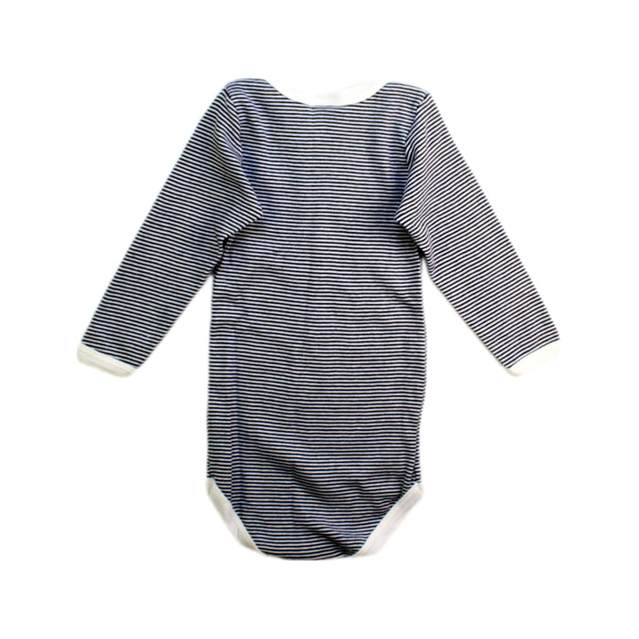 A Navy Long Sleeve Bodysuits from Petit Bateau in size 6-12M for boy. (Back View)