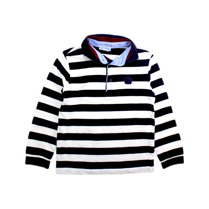 A Black Long Sleeve Polos from Jacadi in size 8Y for boy. (Front View)