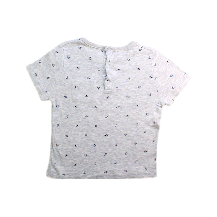 A Grey Short Sleeve T Shirts from Petit Bateau in size 18-24M for boy. (Back View)