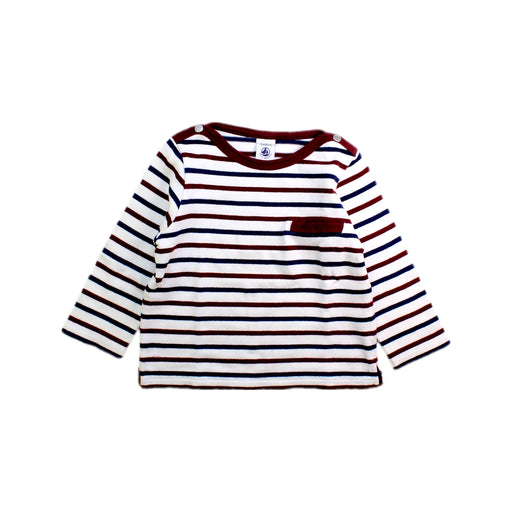 A White Long Sleeve Shirts from Petit Bateau in size 18-24M for boy. (Front View)