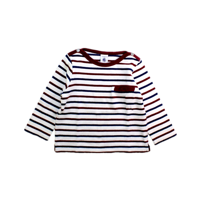 A White Long Sleeve Shirts from Petit Bateau in size 18-24M for boy. (Front View)