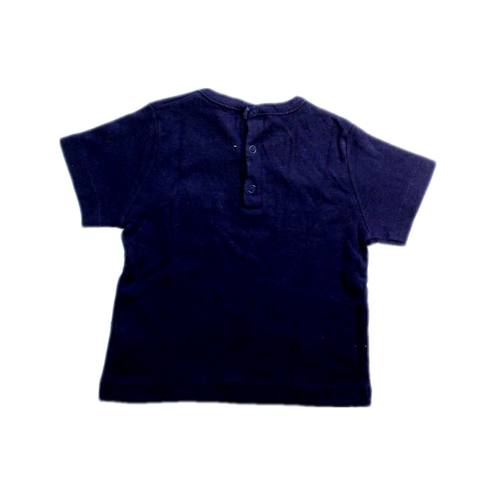 A Navy Short Sleeve T Shirts from Petit Bateau in size 6-12M for boy. (Back View)