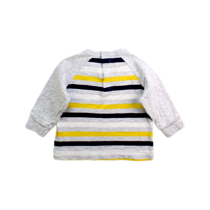 A Grey Long Sleeve T Shirts from Petit Bateau in size 3-6M for boy. (Back View)