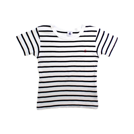 A Black Short Sleeve T Shirts from Petit Bateau in size 4T for boy. (Front View)