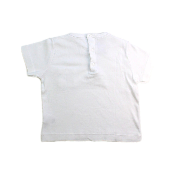 A White Short Sleeve T Shirts from Petit Bateau in size 6-12M for boy. (Back View)