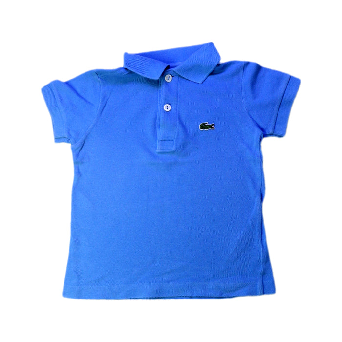 A Blue Short Sleeve Polos from Lacoste in size 2T for boy. (Front View)