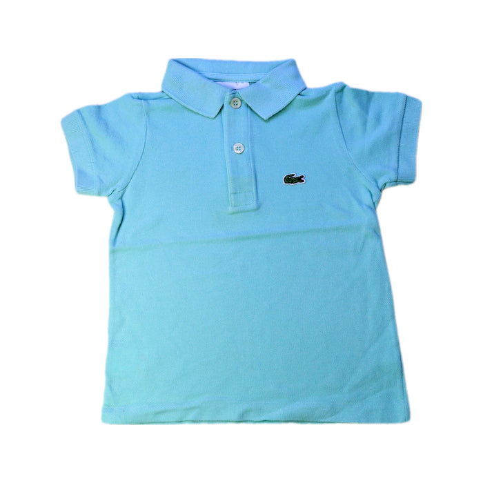 A Blue Short Sleeve Polos from Lacoste in size 2T for boy. (Front View)