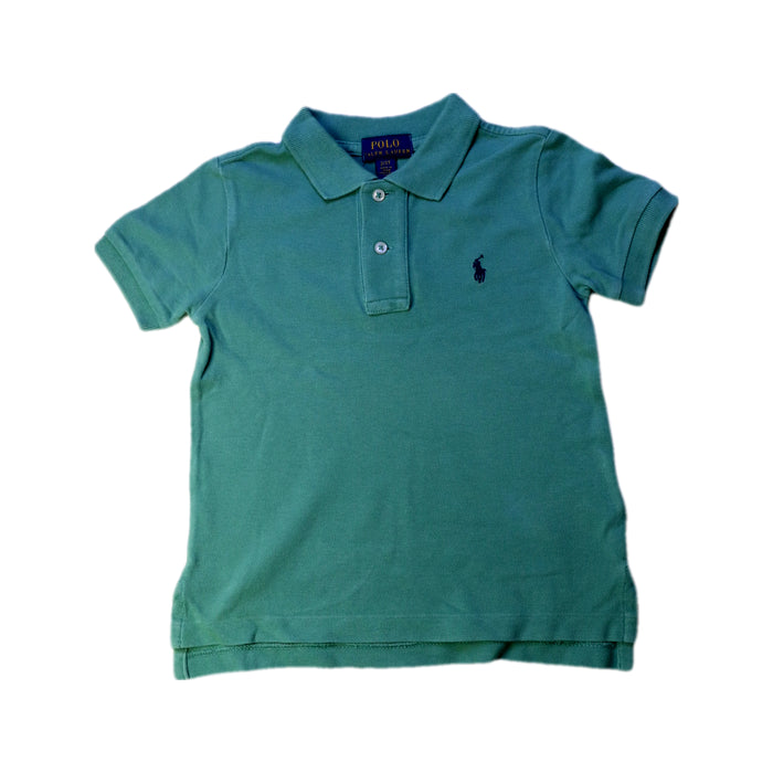A Green Short Sleeve Polos from Polo Ralph Lauren in size 2T for boy. (Front View)