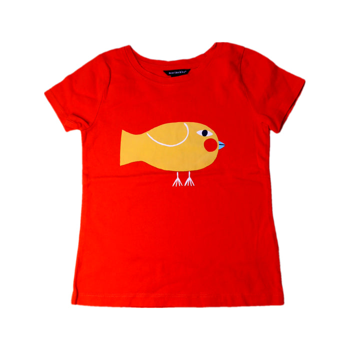 A Red Short Sleeve T Shirts from Marimekko in size 4T for girl. (Front View)